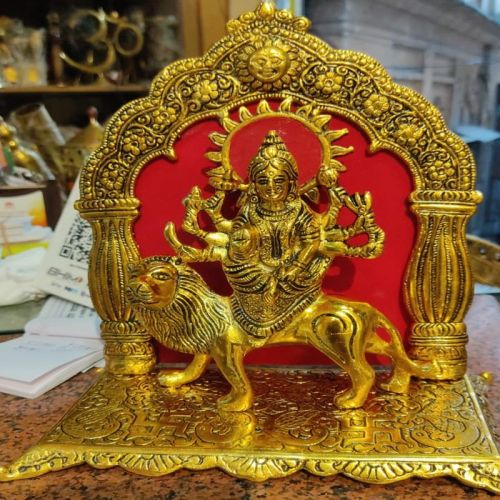 Carved 4810 Inch Aluminium Sherawali Mata Statue