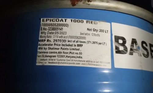 Shalimar Paints Epicoat 1000 Red Industrial Epoxy Coating