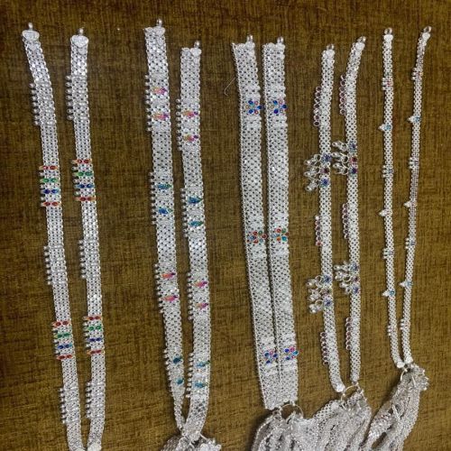 Polished Silver Stylish Anklets Standard Party Wear