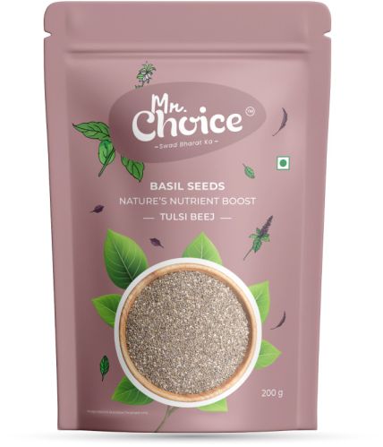MR. Choice Organic Basil Seeds Dried, Packaging Size : 200 Gm