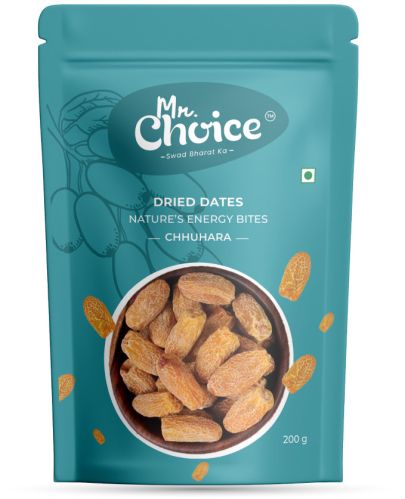 MR. Choice Dried Brown Dates, Packaging Size : 200 Gm