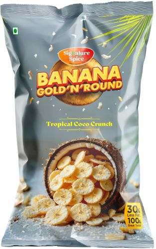 Signature Spice Coconut Flavour Banana Chips, Packaging Size : 60gm