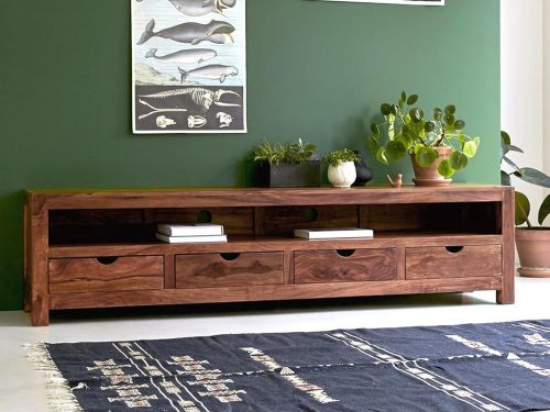 Solid Sheesham Wood TV Stand Modern