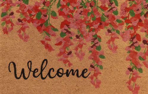 Coconut Fiber Coir Mat Blossom, Color : Brown