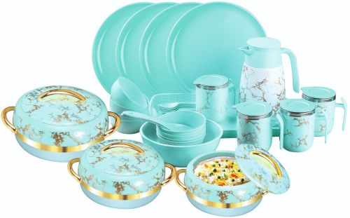 Dhiren Polymers Plastic Slavia 28pc Gift Sets, Color : Brown