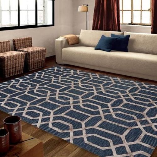 Smooth Woolen Blue Printed Hand Tufted Carpet, Speciality : Anti Slip