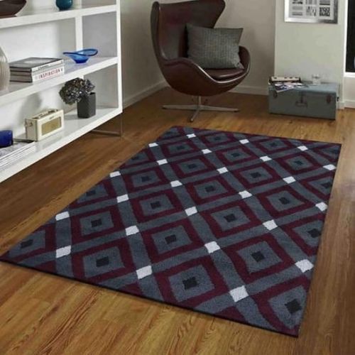 Smooth Woolen Checked Classic Hand Tufted Carpet