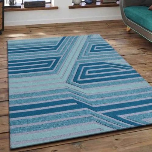Striped Smooth Woolen Hand Tufted Carpet, Speciality : Anti Slip