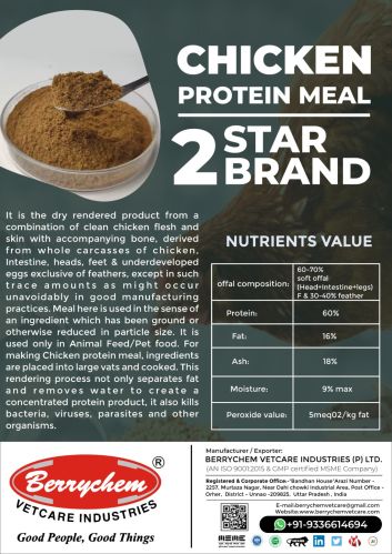 Chicken Meal ( 2 Star Brand), Feeder Type : Starter, Form : Powder
