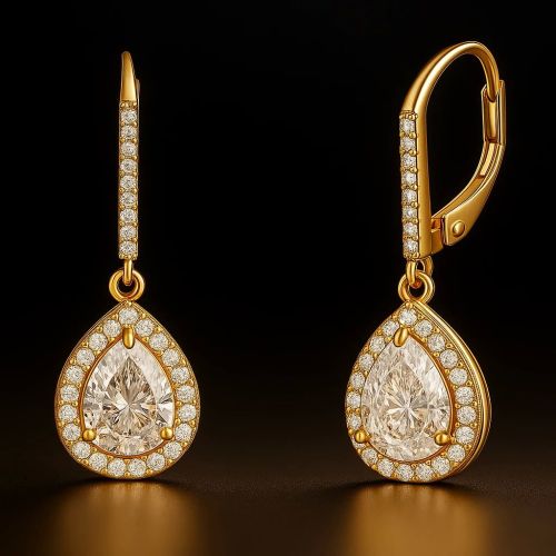 18Kt Gold Lab Grown Diamond Luxurious Hoop Earrings