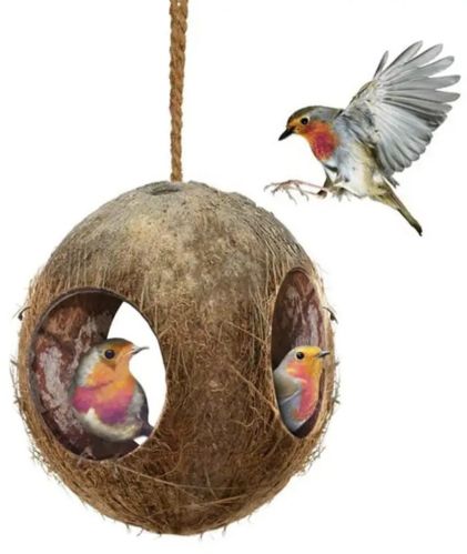 Coconut Bird Nest, Color : Natural Brown