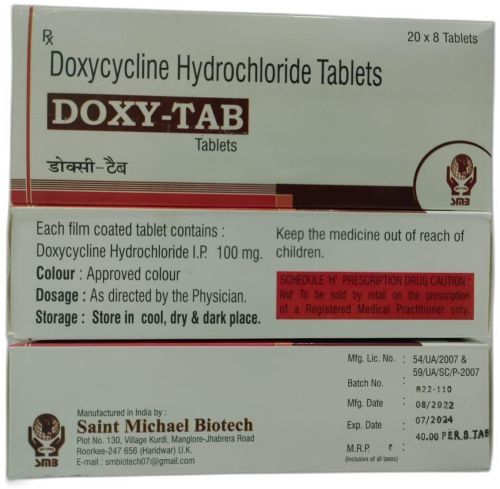 Doxy Doxycycline Hydrochloride Tablets, Packaging Type : Box