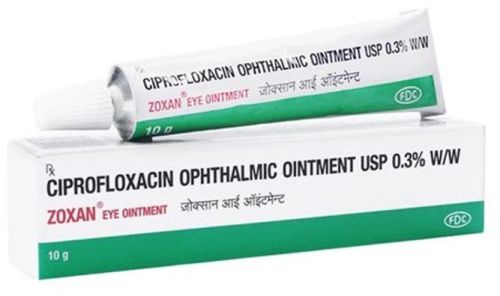 Zoxan Ciproflaxacin Ophthalmic Ointment, Packaging Size : 10gm