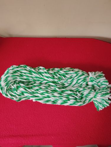 Hrithik Spintex 10 Ply Twisted Cotton Mop Yarn, Color : White & Green