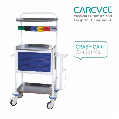 Carevel C 4501 MS Crash Cart, Color : Blue for Hospitals
