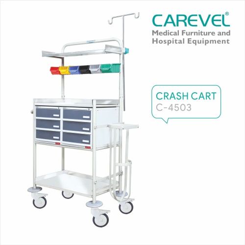 Carevel C 4503 Crash Cart, Color : Blue for Hospitals