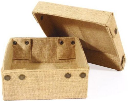 Plain Jute Storage Box, Packaging Type : Offwhite for Gifts