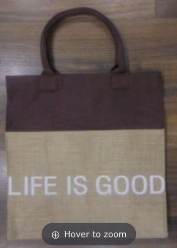 Not Mentioned Laminated Jute Bag with Dyed Canvas, Color : Brown