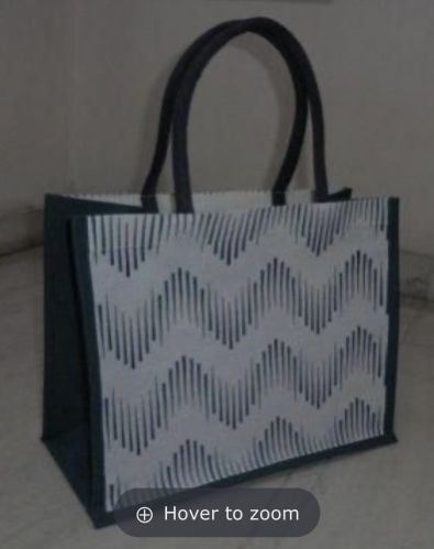 Jute off White Laminated Juco Bag 13x15.5x8 inches, Medium