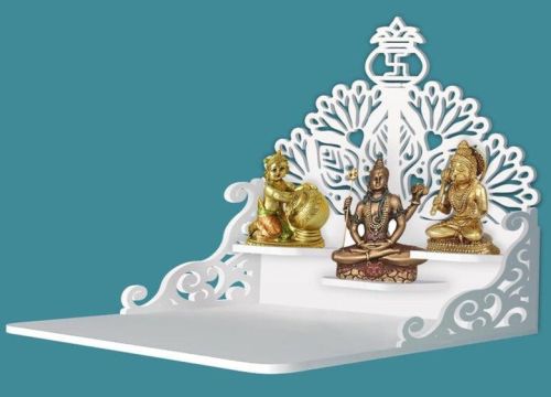 Carved Polished Modern White Wooden Temple Antique for House, Offices