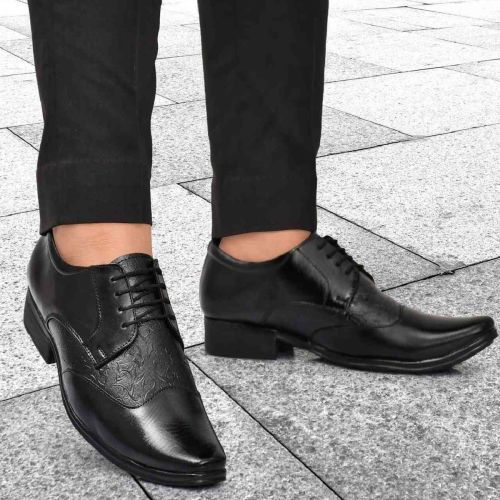 Mens Leather Formal Shoes, Color : Black Modern