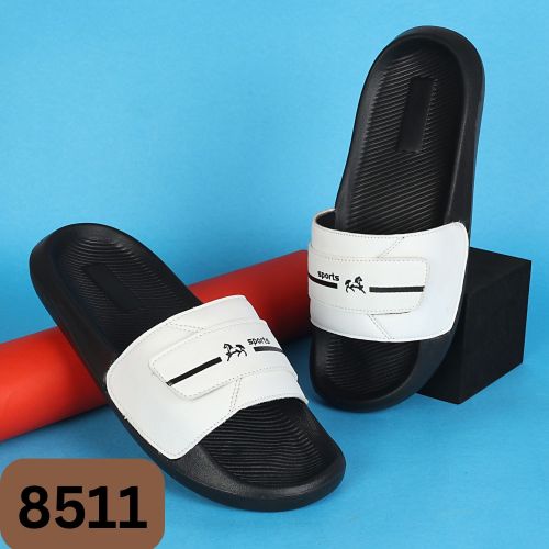 Voges 8511 Stylish Black Printed Men Slider, Packaging Type : Box