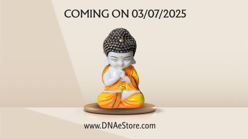 Handcrafted Baby Monk Resin Statue, Color : Yellow, White
