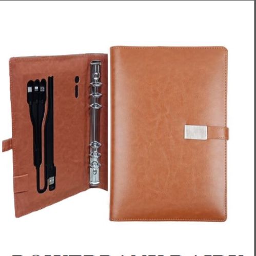 Leather Cover Diary Power Bank, Color : Brown