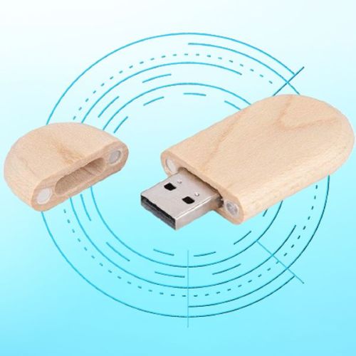 Oval Shape Wooden Pen Drive