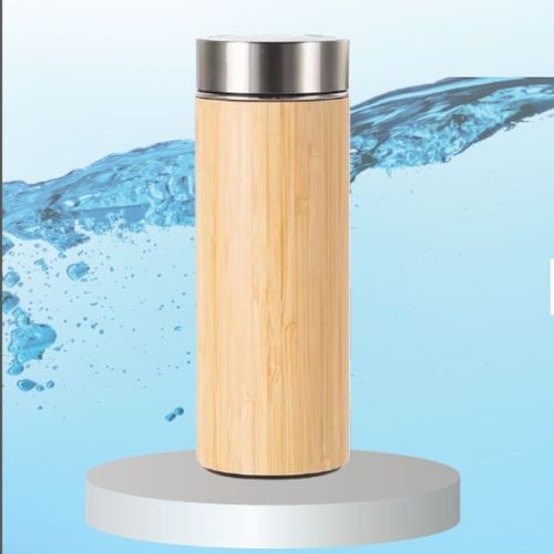 Plain Stainless Steel Bamboo Thermo Flask, Capacity : 450ml