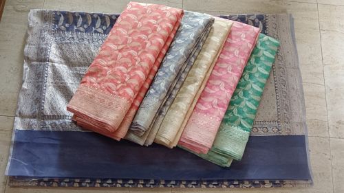 Plain Banarasi Cotton Silk Saree, Brand Name : H.S Sons