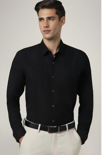 Jerry Hanphil Collar Neck Cotton Plain Formal Mens Shirt Xl