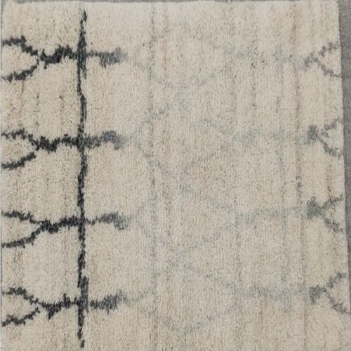 Ivory Mist Linear Woolen Hand Tufted Rug