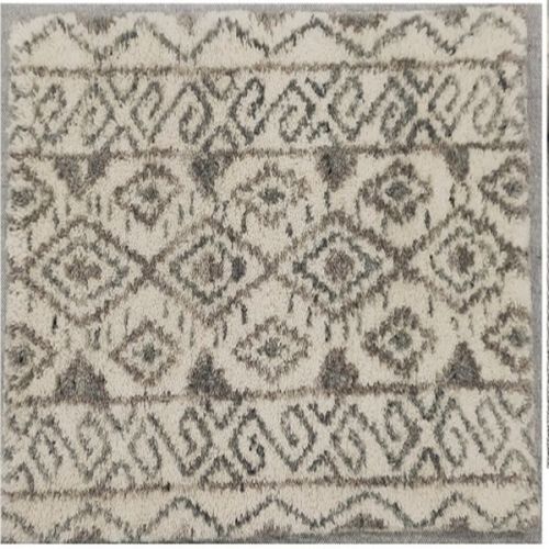 Ivory Tribal Motif Woolen Hand Tufted Rug