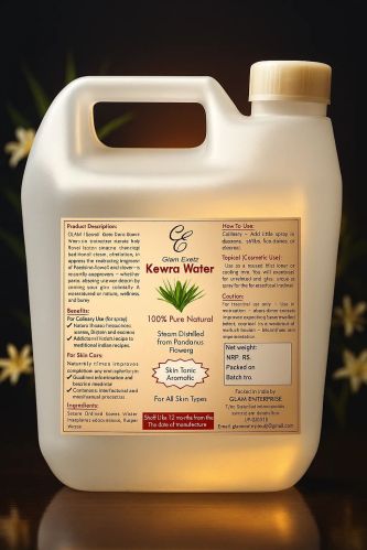 5 Litre Glam Essenz Kewra Water, Packaging Type : Plastic Bottle