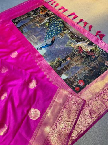 RST-007 Ladies Bigger Rich 3D Weaving Pallu Banarasi Katan Silk Saree