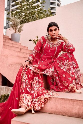 RST-013 Ladies Designer Top-Sharara & Dupatta Set