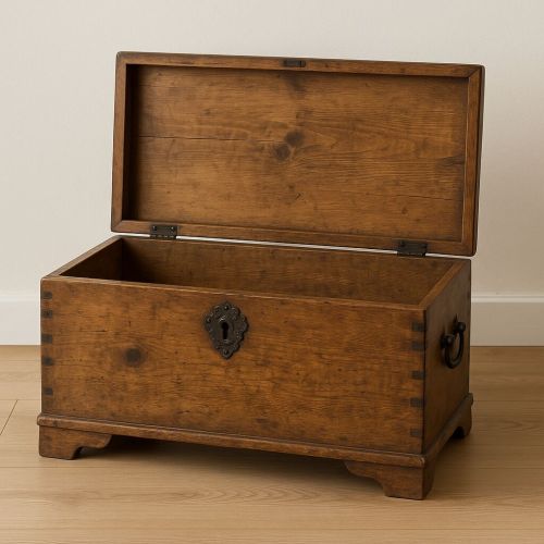 Termite Proof Antique Wooden Storage Box, Color : Light Brown