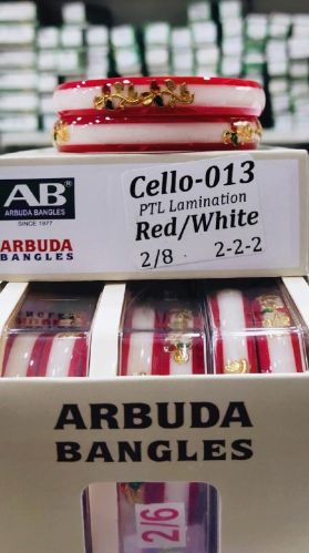 Polished Cello-013 Glass Kada, Color : Red, Gender : Female