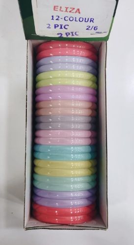 Plain Polished Eliza Trans Glass Bangles Party Wear, Casual Wear