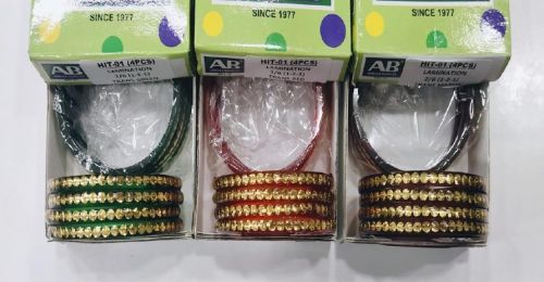 Polished Hit-01 Glass Kada, Color : Green, Red, Maroon