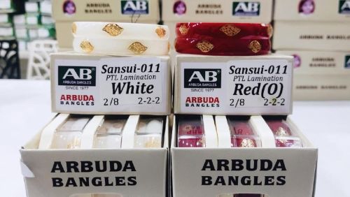 Polished Sansui-011 Glass Kada, Color : Red, White, Gender : Female