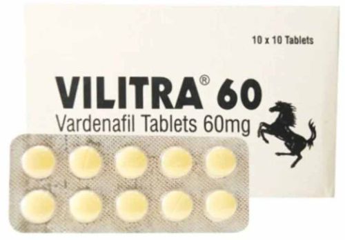 Vilitra 60mg Vardenafil Tablets, Packaging Type : Box