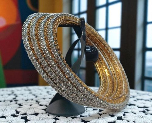 AD Round Single Line Bangles, Color : Golden Shine Classic Ethnic