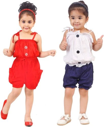 Smart Bazar Solid Cotton Baby Girl Casual Jumpsuit