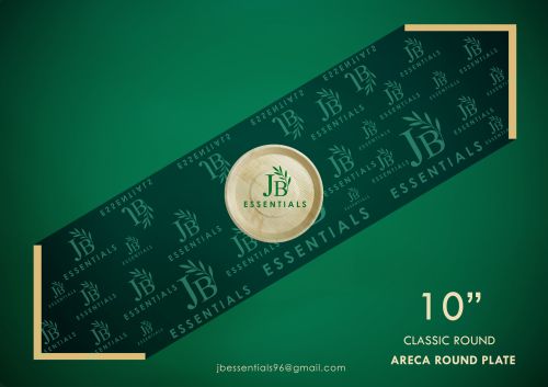 Plain Biodegradable 10 Inch Round Areca Plate 10' for Serving Food