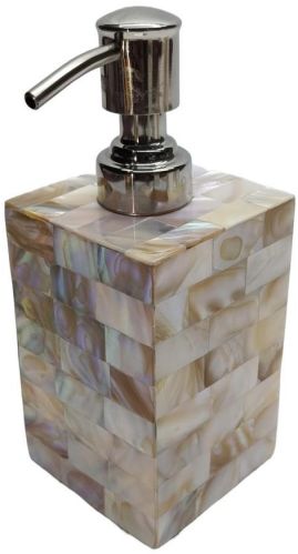 Elegant Natural Mother OF Pearl Metal Soap Dispenser