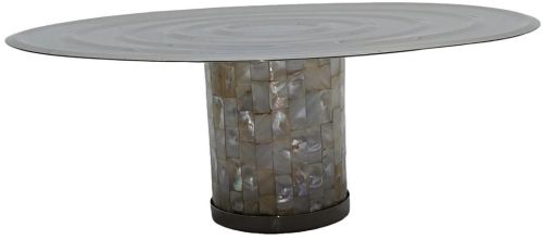 Elegant White Mother OF Pearl Metal Cake Stand