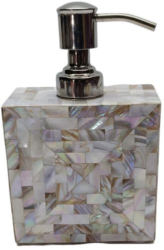 Elegant White Mother OF Pearl Metal Pump Dispenser