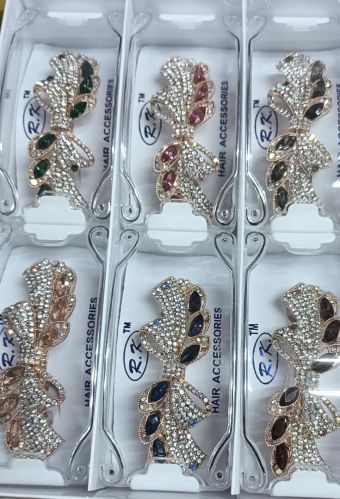 Metal Fancy Hair Clips, Color : Multicolor Party Wear